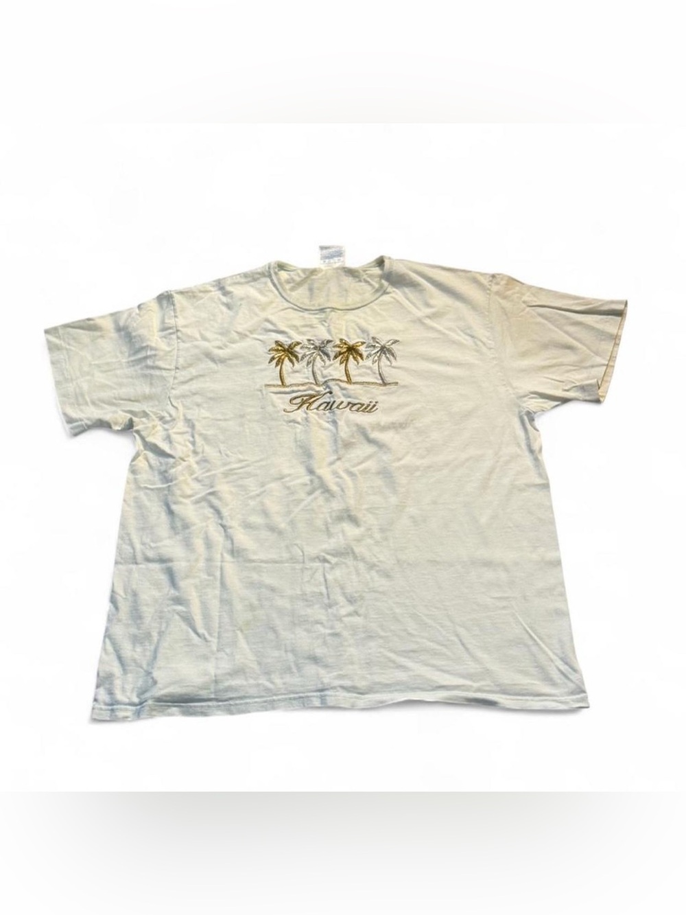 Vintage her way Hanes white Short Sleeve Hawaii Palm Tree Tee